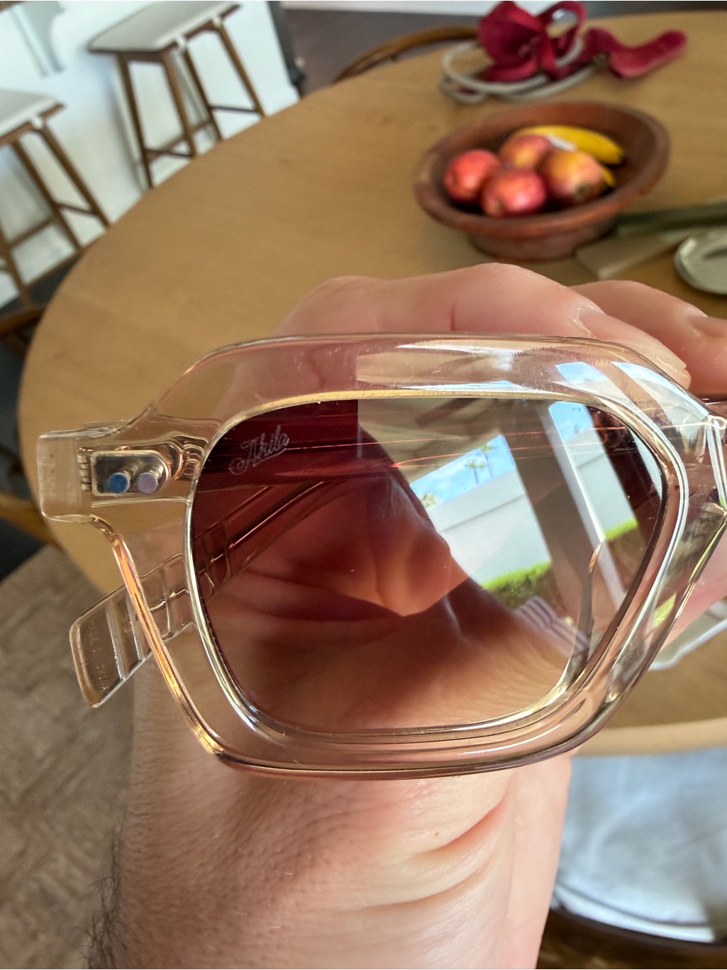 Akila Transparent Yellowish Frame Sunglasses With Brown Gradient Lenses — image 3 of 3